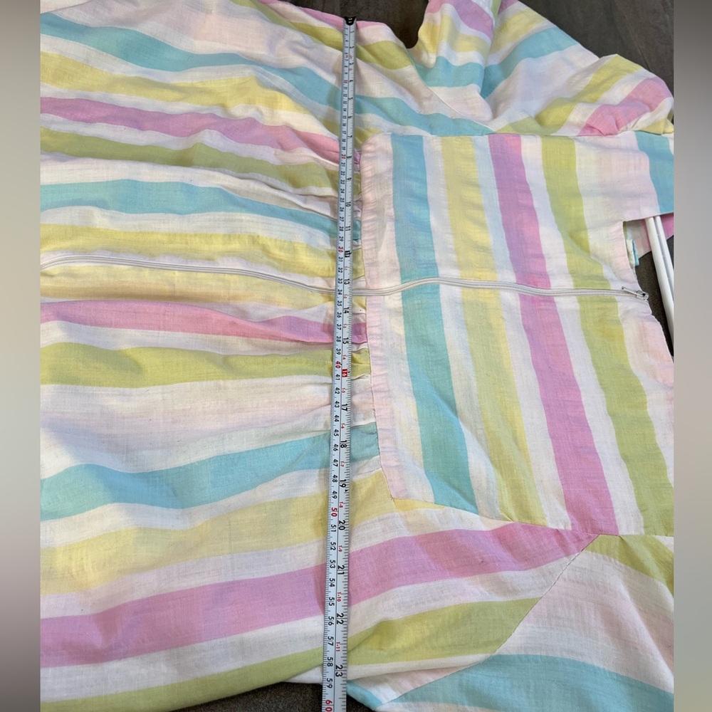 Vintage Styled by Saybury Pastel Multicolor Striped Midi Dress House Dress - Picture 7 of 11